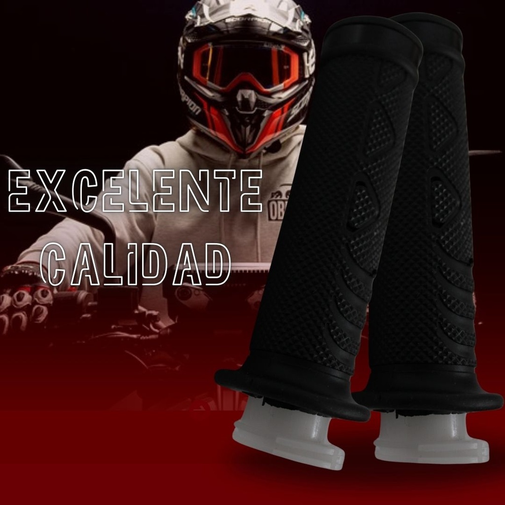 Juego De Puños Para Moto Goma Suave Azul Marca Matsuma