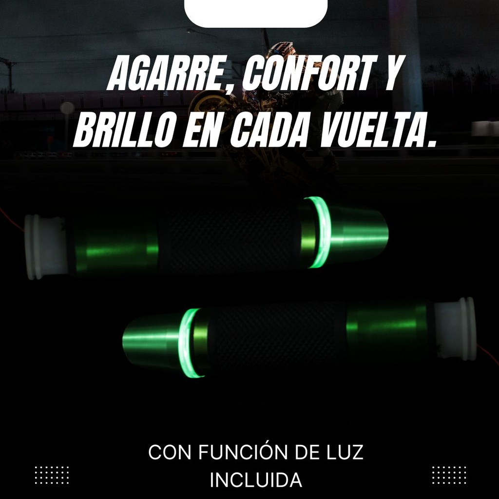 Juego De Puños Aluminio Para Moto Universal Con Luz Led