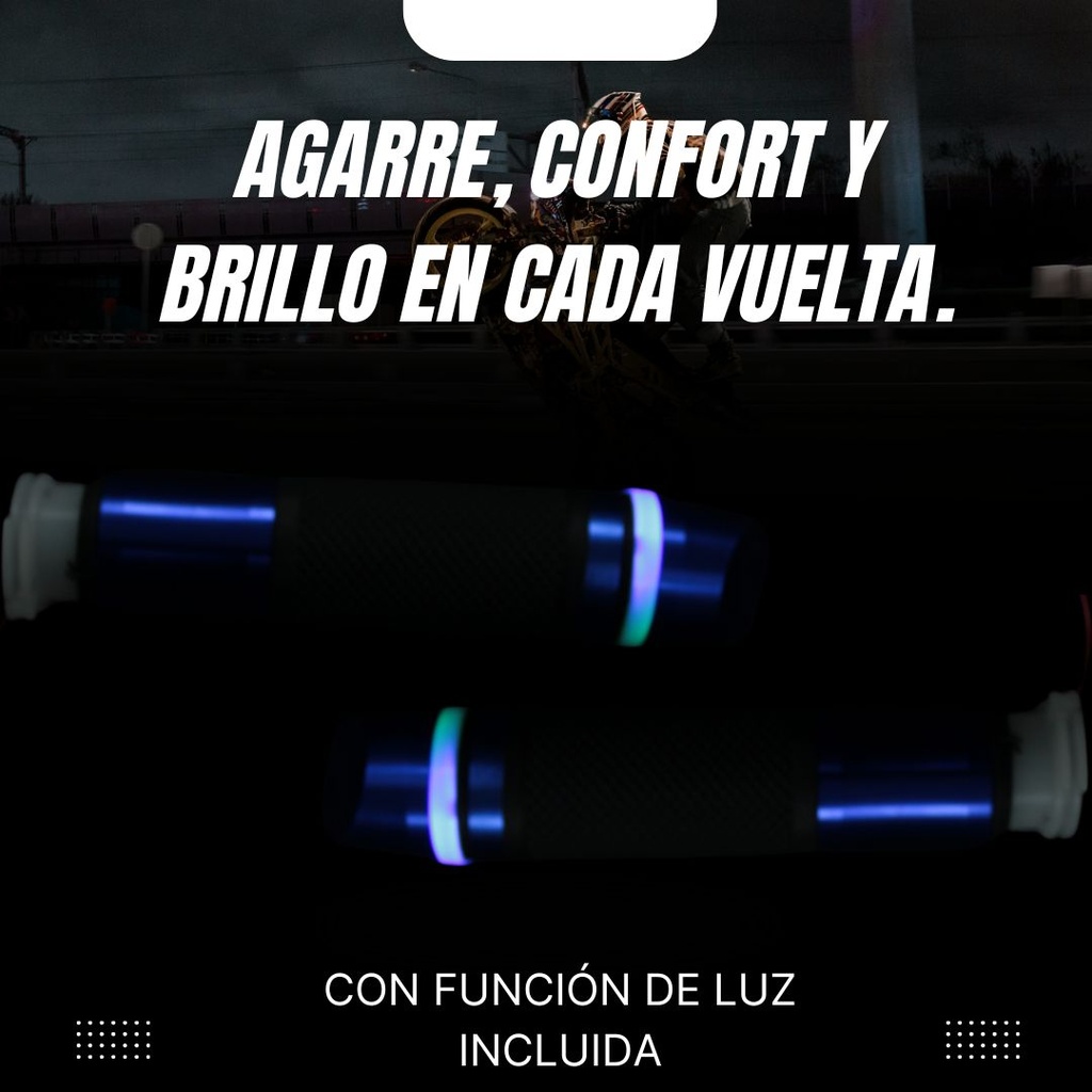 Juego De Puños Aluminio Para Moto Universal Con Luz Led