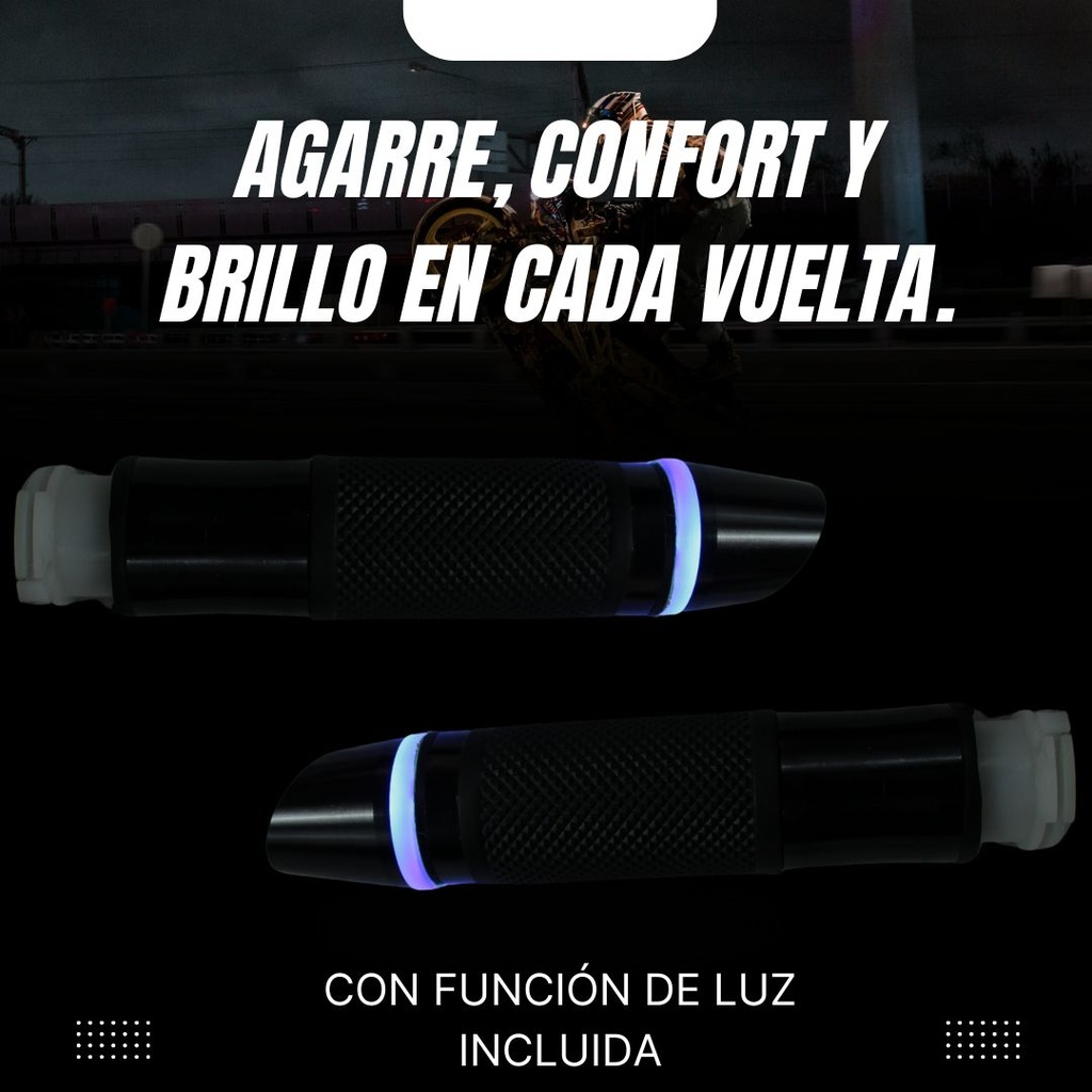 Juego De Puños Aluminio Para Moto Universal Con Luz Led