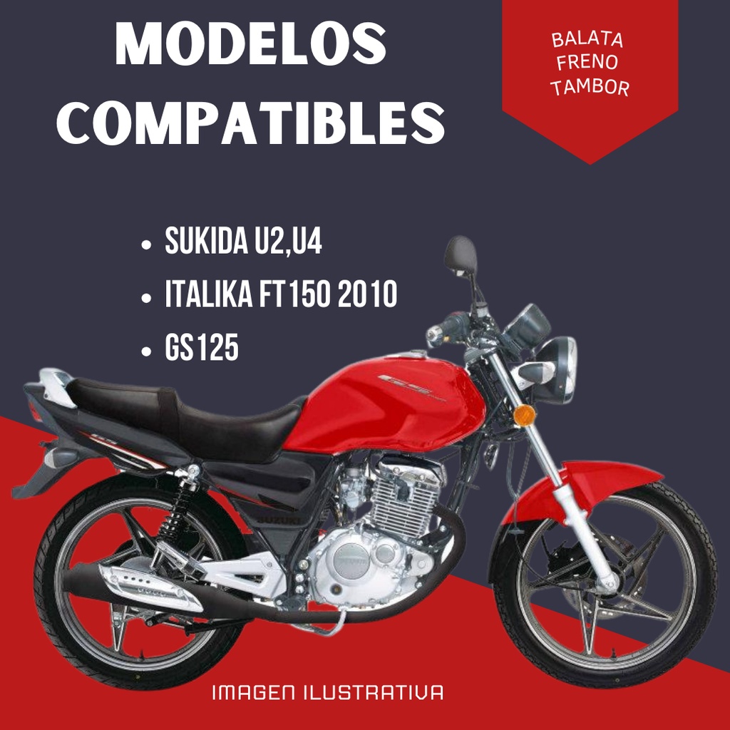 Balata Freno Tambor  Para Sukida U2,u4,ft125 2010,gs125