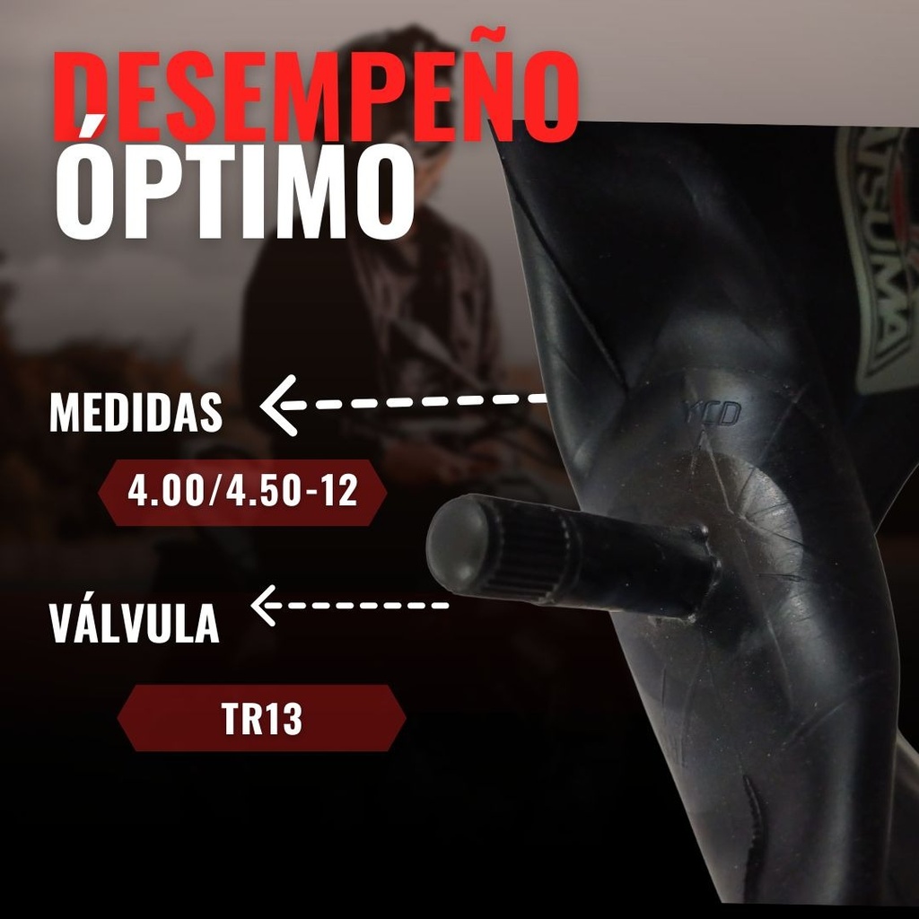 Cámara Para Motocicleta 4.00/4.50-12 Marca Matsuma