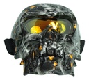 GOGGLES PARA MOTO "MÁSCARA CALAVERA" IRON RACING CON DISEÑO TERROR 3 LENTE NARANJA/VERDE