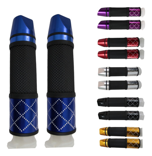 JUEGO DE PUÑOS PARA MOTOCICLETA UNIVERSAL ALUMINIO AZUL