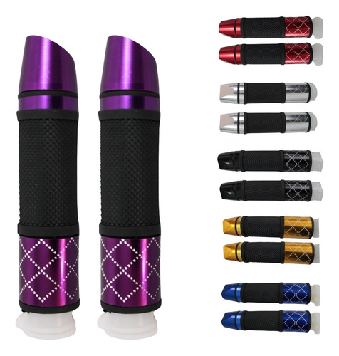 JUEGO DE PUÑOS PARA MOTOCICLETA UNIVERSAL ALUMINIO MORADO