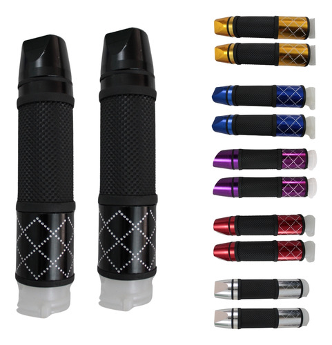 JUEGO DE PUÑOS PARA MOTOCICLETA UNIVERSAL ALUMINIO NEGRO