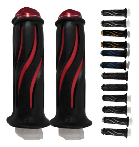 JUEGO DE PUÑOS PARA MOTO MARCA MATSUMA ALUMINIO COLOR ROJO