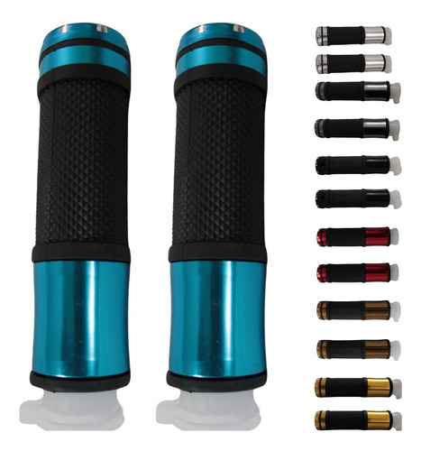 JUEGO DE PUÑOS PARA MOTO ALUMINIO MATSUMA COLOR AZUL