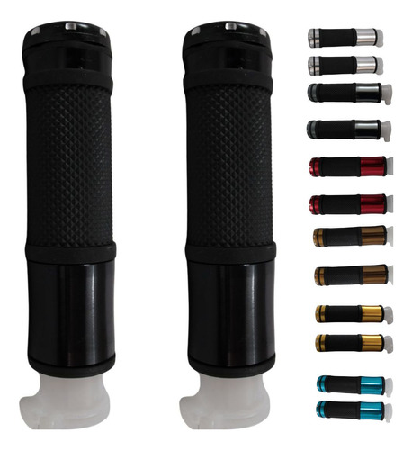 JUEGO DE PUÑOS PARA MOTO ALUMINIO MATSUMA COLOR NEGRO