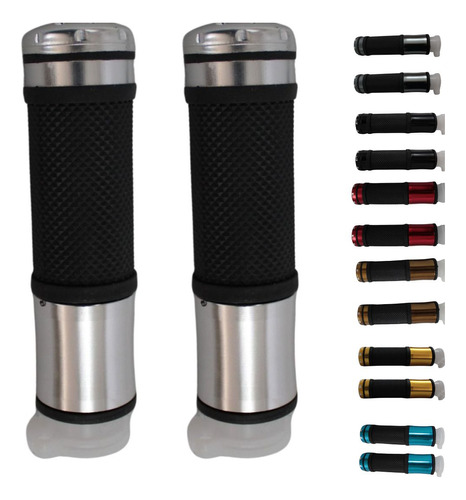 JUEGO DE PUÑOS PARA MOTO ALUMINIO MATSUMA COLOR PLATA