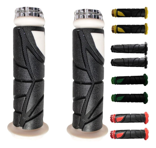 JUEGO DE PUÑOS PARA MOTO UNIVERSAL GOMA SUAVE BLANCO