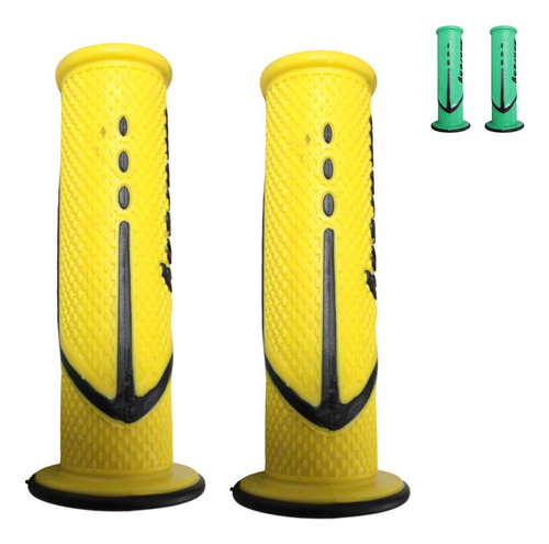 JUEGO DE PUÑOS PARA MOTO DE GOMA SUAVE COLOR AMARILLO