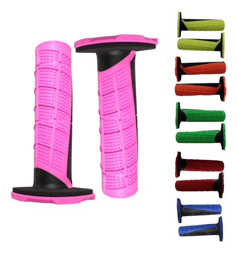 JUEGO PUÑOS DE GOMA PLASTICA PARA MOTO COLOR ROSA