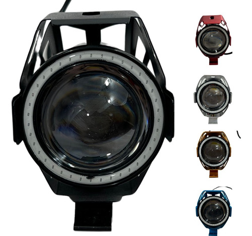 FARO AUXILIAR NEGRO HYPERLED LUPA ROJO/AZUL ANGEL 6000K