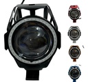 FARO AUXILIAR NEGRO HYPERLED LUPA ROJO/AZUL ANGEL 6000K