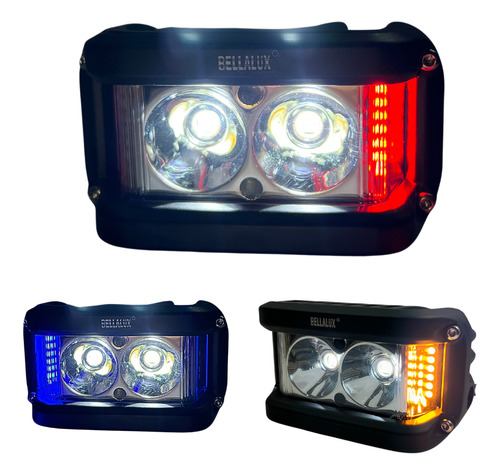 FARO AUXILIAR MOTO HYPERLED CON ALARMA LUZ ROJA 20W 4200LM