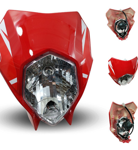 FARO COMPLETO PARA MOTO DM150 ROJO