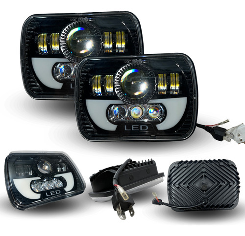 PAR FAROS DELANTEROS LED 7IN ANGEL LUPA 6800*2LM
