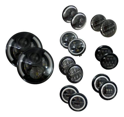 FARO JGO 7" DEL. REDONDO LED OJO ANGEL LUPA 6800LM