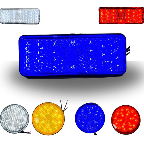 FARO LED REFLECTOR  AZUL(RECTANGULO) LUZ ALTA Y BAJA