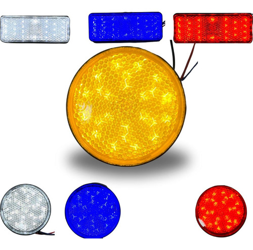 FARO LED REFLECTOR AMBAR (REDONDO) LUZ ALTA Y BAJA