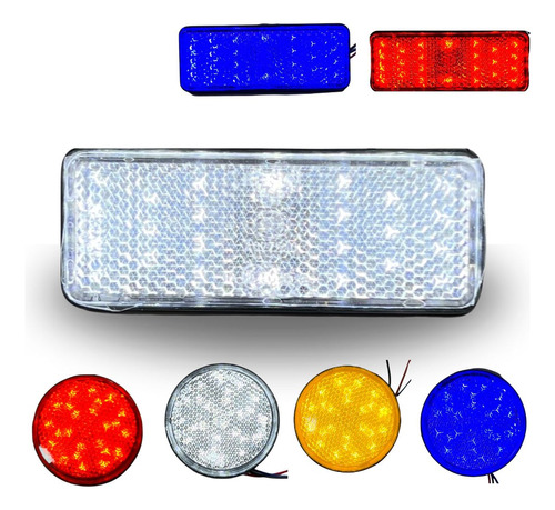 FARO LED REFLECTOR BLANCO (RECTANGULO) LUZ ALTA Y BAJA