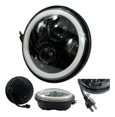 FARO DELANTERO MOTO 5.75" REDONDO LED OJO ANGEL 6400LM