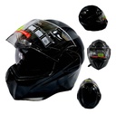 CASCO ABATIBLE DOBLE MICA NEGRO BRILLO (M)