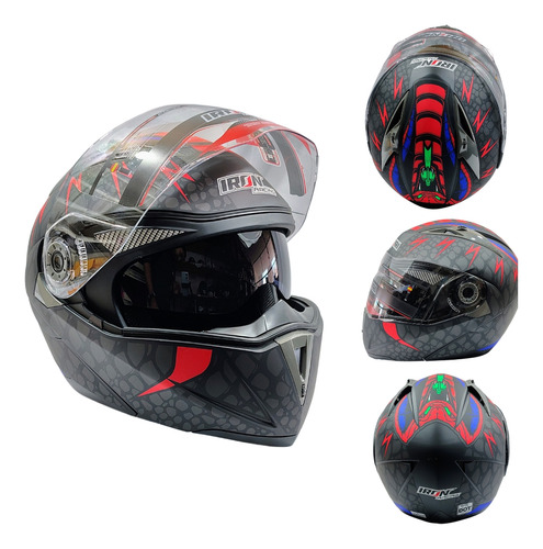 CASCO ABATIBLE IR105 DOT COBRA ROJA MATE L