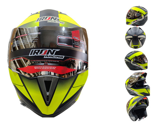 CASCO ABATIBLE IRON RACING IR-105 DOBLE MICA DOT D
