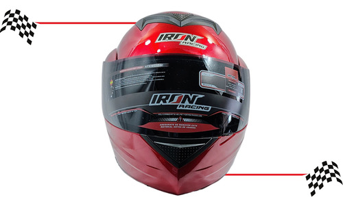 CASCO ABATIBLE IRON RACING IR108 DOT ROJO M