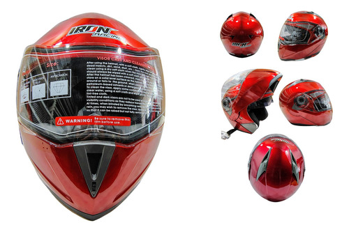 CASCO ABATIBLE RACING DOBLE MICA ROJO (XXL)