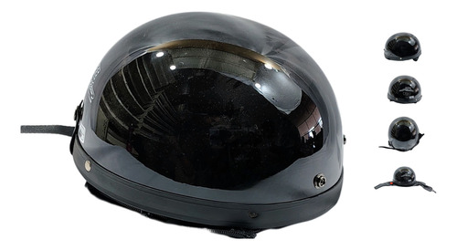 CASCO CHOPPER NEGRO C/GOOGLES M-L DOT