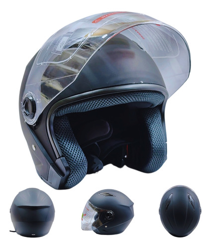 CASCO GENERICO ABIERTO C/VISERA NEGRO MATE G