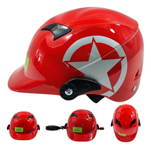 CASCO NIÑO 1/2 ABS MSD-508 ESTRELLA ROJO