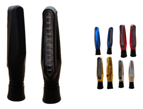 DIRECCIONAL NEGRO MATE 12V 9LED LUZ AMARILLA JGO
