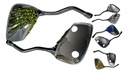 Espejo Retrovisor Cromado Mano Esqueleto Verde