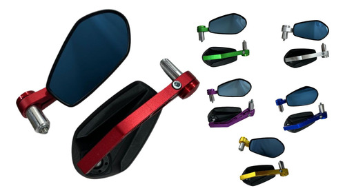 ESPEJO RETROVISOR MOTO MARCA SOKO ROJO 1PAR